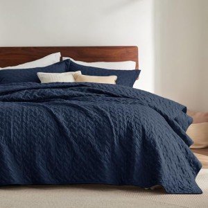 Navy Queen Size Lightweight Quilt Bedspread