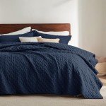 Navy Queen Size Lightweight Quilt Bedspread