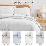 Bright White King Quilt Set with 2 Shams