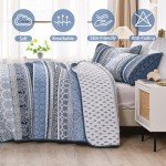 Navy Blue Boho Quilt Set - Queen Size