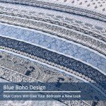 Navy Blue Boho Quilt Set - Queen Size