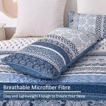 Navy Blue Boho Quilt Set - Queen Size