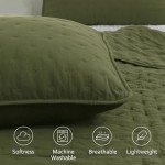 Green King Size Quilt Bedding Set with Shams