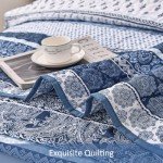 Navy Blue Boho Quilt Set - Queen Size