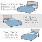 Bright White King Quilt Set with 2 Shams
