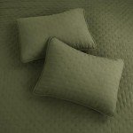Green King Size Quilt Bedding Set with Shams
