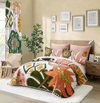 Boho Floral King Size Quilt Set with Shams
