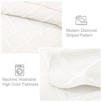 Modern Striped Queen Quilt Set - 3 Pieces