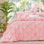 Pink Boho Pintuck Queen Comforter Set - 3 Pieces