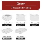MUXHOMO 7-Piece Reversible Queen Comforter Set
