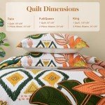 Boho Floral King Size Quilt Set with Shams