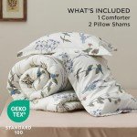 Bedsure Queen Comforter Set – Floral 3-Piece Bedding