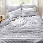Grey Striped 7-Piece Full Comforter Set