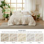 Boho Tufted Queen Comforter Set - Beige 3 Pieces