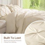 Sasttie Queen 7-Piece Pintuck Bed Set, Beige
