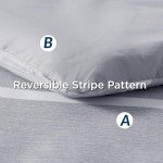 Grey Striped 7-Piece Full Comforter Set