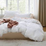 Bedsure Soft White Queen Duvet Cover Set