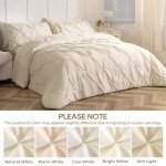 Sasttie Queen 7-Piece Pintuck Bed Set, Beige