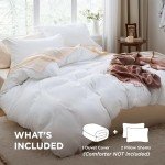 Bedsure Soft White Queen Duvet Cover Set
