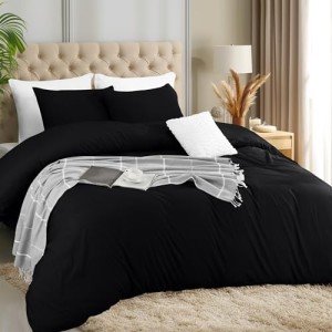 Utopia Bedding Queen Duvet Cover Set - Black
