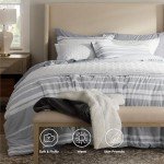 Grey Striped 7-Piece Full Comforter Set