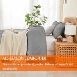 YOOHU Gray Queen Comforter Set with Pillowcases