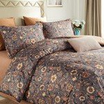 Boho Floral King Duvet Cover Set with Pillowcases