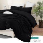 Utopia Bedding Queen Duvet Cover Set - Black