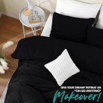 Utopia Bedding Queen Duvet Cover Set - Black