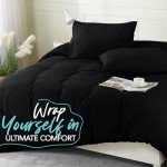 Utopia Bedding Queen Duvet Cover Set - Black