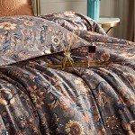 Boho Floral King Duvet Cover Set with Pillowcases