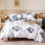 Leaf Pattern Cotton Duvet Cover Set - 3 Pieces