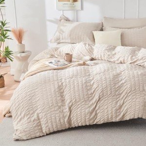 Beige Queen Duvet Cover Set – Ultra Soft 3-Piece