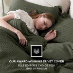 Olive Green Cotton Duvet Cover King Set