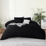 Utopia Bedding Queen Duvet Cover Set - Black