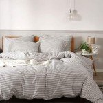 JELLYMONI Queen Cotton Striped Duvet Cover Set