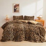 Cheetah Print Faux Fur Bedding Set, 3 Pieces