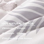 Leaf Pattern Cotton Duvet Cover Set - 3 Pieces