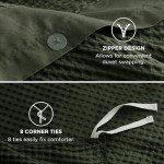 Olive Green Cotton Duvet Cover King Set