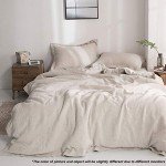 Linen Duvet Cover Set with Embroidery - King
