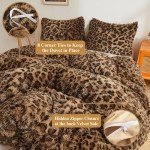 Cheetah Print Faux Fur Bedding Set, 3 Pieces