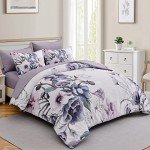 Elegant Floral Queen Bed Set - 7 Pieces