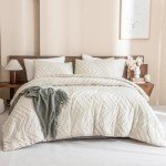 Beige Boho Queen Comforter Set - 3 Pieces