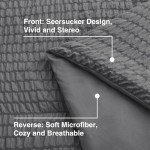Seersucker Dark Grey Queen Comforter Set - 7 Pieces
