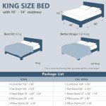 CozyLux 7-Piece King Size Bed Set - Black