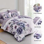 Elegant Floral Queen Bed Set - 7 Pieces