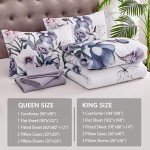 Elegant Floral Queen Bed Set - 7 Pieces