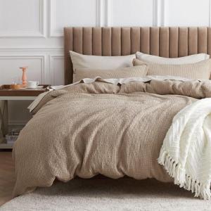 Bedsure 100% Cotton Khaki Duvet Cover Set