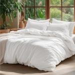 Bedsure King Size Washed Cotton Duvet Cover Set