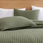 Olive Green Queen Quilt Set with Pillow Shams